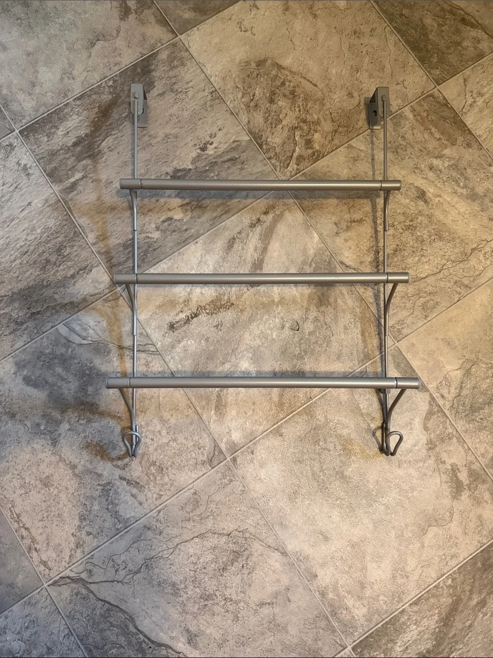 Metal door Towel Rack in Gray